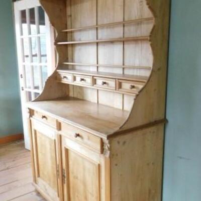 Solid Wood Country Cupboard and Hutch 48
