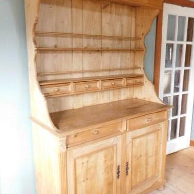 Solid Wood Country Cupboard and Hutch 48