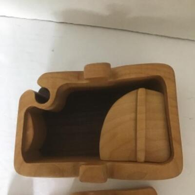 S - 1162 Maple & Walnut Puzzle Box by Peter Chapman 