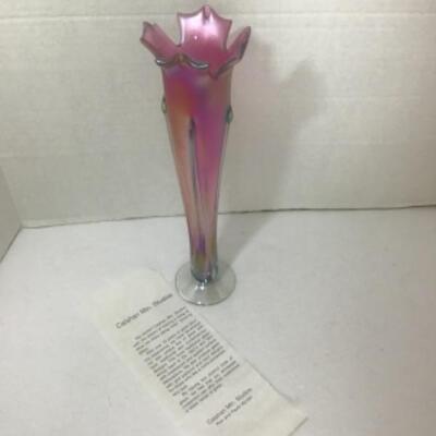 S - 1164 Signed Handblown Glass Vase by Ron Mynatt 