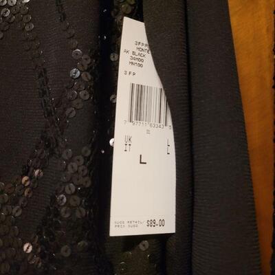 Lot 1156: (2) New with Tags Black Sequin Ladies Blouses 