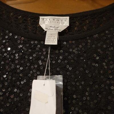 Lot 1156: (2) New with Tags Black Sequin Ladies Blouses 