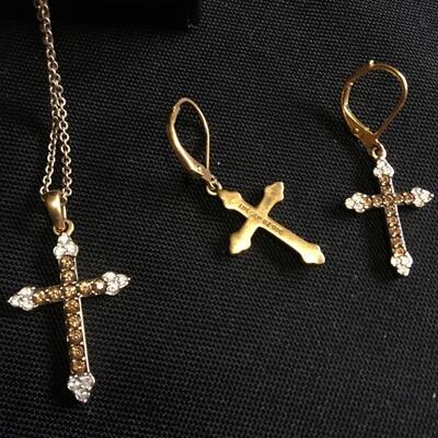 Cross Necklace and Earrings Set