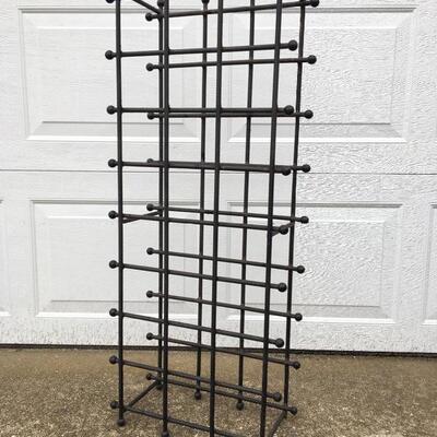 Vintage Heavy Steel Wine Rack with Black Paint 38”h