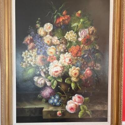 A210 Large Floral Giclee Framed Art 