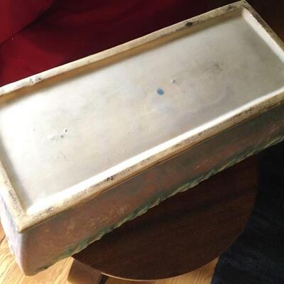 Large Early Roseville Style Rectangle Planter 16 x 8 x 6.5”h.m