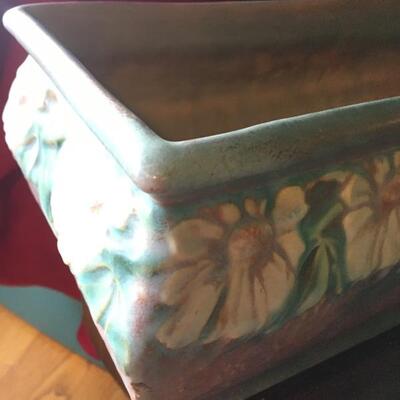 Large Early Roseville Style Rectangle Planter 16 x 8 x 6.5”h.m