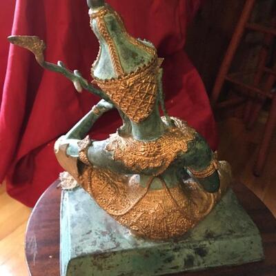 Large Vintage Bronze Hindu God Statue 10 x 7 x 12â€ Tall.