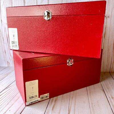 LOT 167  WATERFORD 12 DAYS OF CHRISTMAS CHAMPAGNE FLUTES ORNAMENT BOX & PAPERWORK  NO 1 & 4 JIM O'LEARY