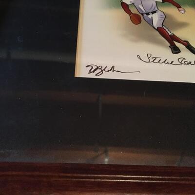 Vintage Lithograph Hand Signed by Mike Schmidt, Robin Roberts and Steve Carlton