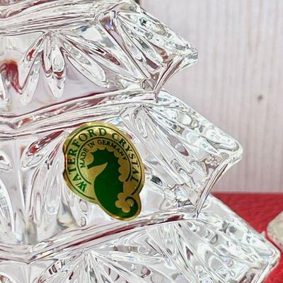 LOT 176  WATERFORD CHRYSTAL CHRISTMAS TREES SEA HORSE LOGO GERMANY