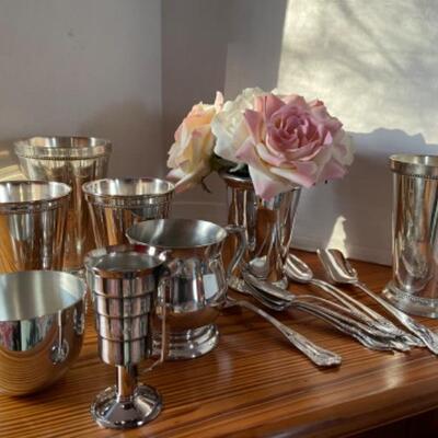 A244 Silver plate Mint Julep Cups and Decor 