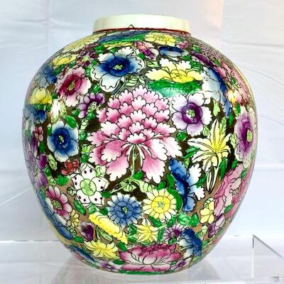 Vintage CloisonnÃ© Floral Vase