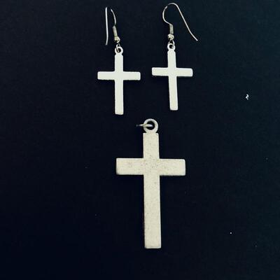 Cross Pendant & Earrings 