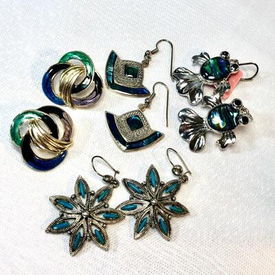 Assorted Inlay Earrings Lot