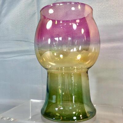 Iridized Watermelon Glass Pillar Holder