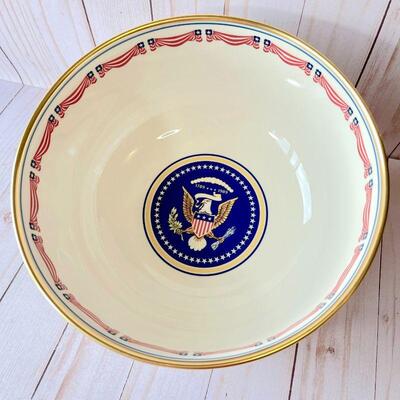 LOT 200  US PRESIDENTIAL BOWL 461/5000 BY PICARD HISTORICAL SOCIETY w/BOX & PAPERWORK PATRIOTIC THEME