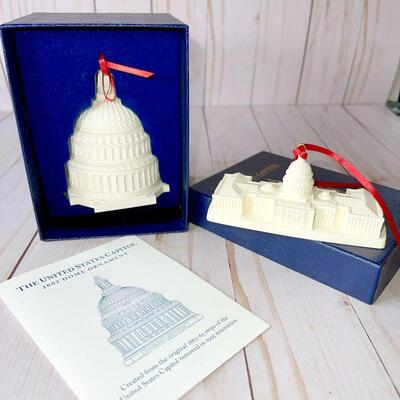 LOT 202  US CAPITOL BUILDING ORNAMENTS MADE OF RECONSTRUCTED MARBLE FROM 1995 RENOVATION 