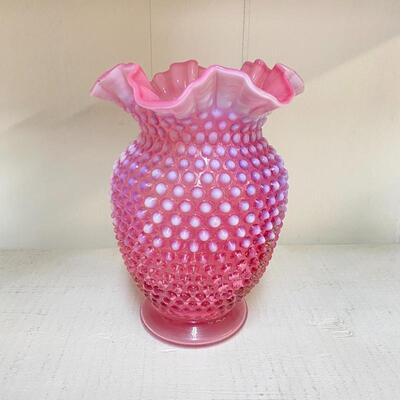 Fenton Cranberry Hobnail Vase 