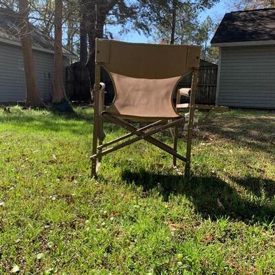 (A) Lewis and Clark Outdoor Fold and Go Directors Tan Chair