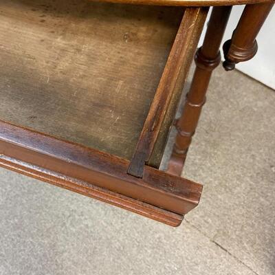 Oval Walnut Table with Drawer