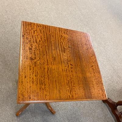 Satin Wood Burl Walnut Apron Base Lamp Table 