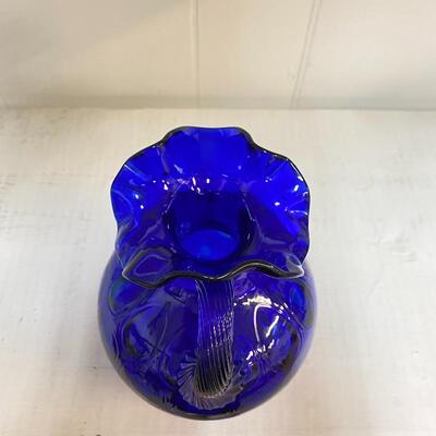 Fenton Cobalt Thumbprint Pitcher