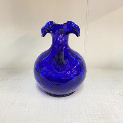 Fenton Cobalt Thumbprint Pitcher