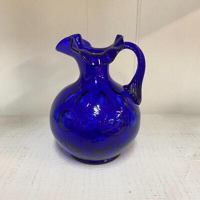 Fenton Cobalt Thumbprint Pitcher