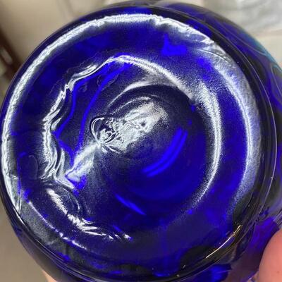 Fenton Cobalt Thumbprint Pitcher