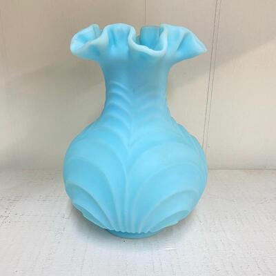 Blue Fenton Satin Glass Vase