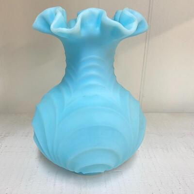 Blue Fenton Satin Glass Vase