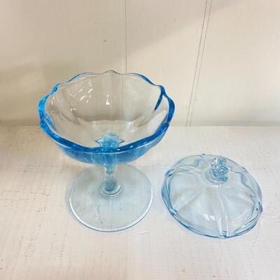 Fostoria Azure Blue Baroque Covered Jelly