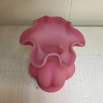 Fenton Satin Glass Cranberry Vase