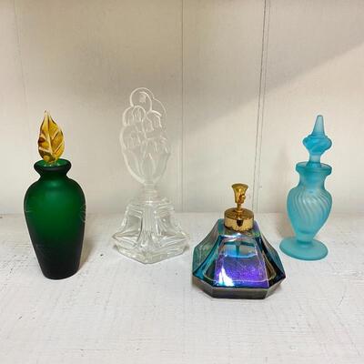 4 Vintage Glass Perfume Bottles