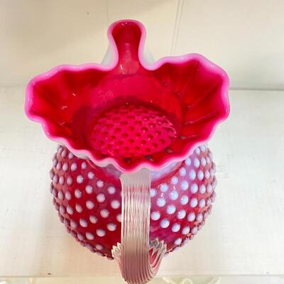 Fenton Cranberry Hobnail 70 oz.  Pitcher