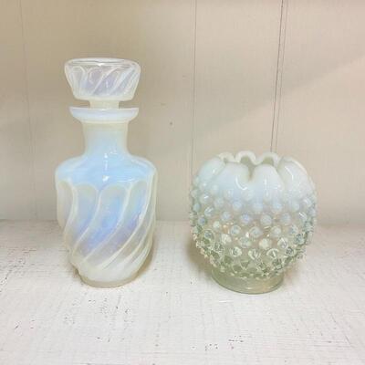 Fenton Opalescent Bottle / Rose Bowl