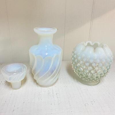 Fenton Opalescent Bottle / Rose Bowl