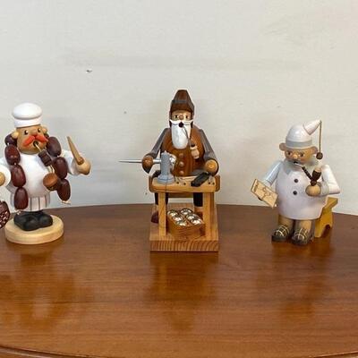 Set of 3 German Wood Incense Burners / Smokers