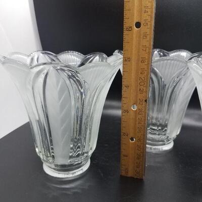 3 vintage glass shades