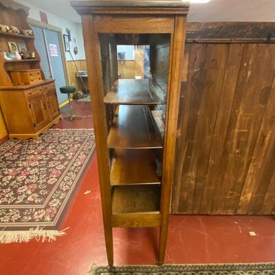 Solid Oak China Cabinet with Key