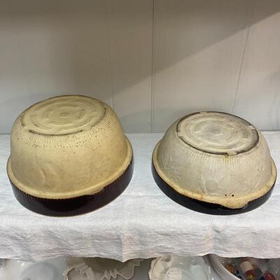 Set of 2 Vintage Crock Bowls