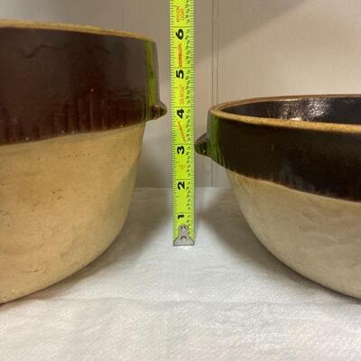 Set of 2 Vintage Crock Bowls