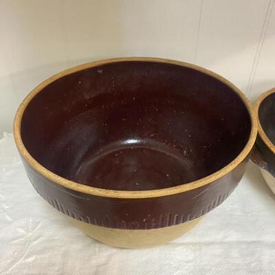 Set of 2 Vintage Crock Bowls