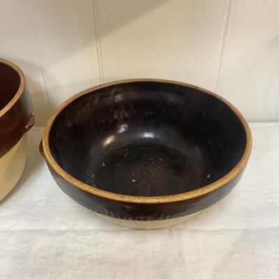 Set of 2 Vintage Crock Bowls