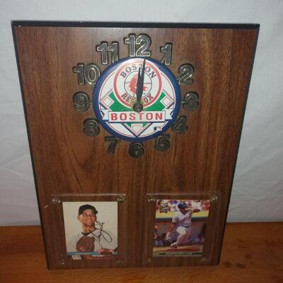 Boston Red Sox Baseball Card Clock