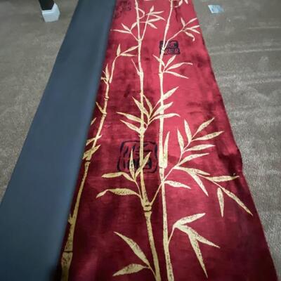 Large Oriental rug with bamboo details, 9â€™6â€ x 13â€™ 