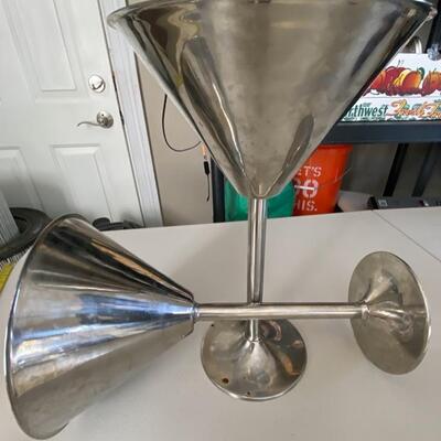 Large decorative martini glasses, 16â€ tall