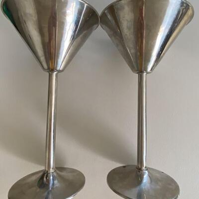 Large decorative martini glasses, 16â€ tall