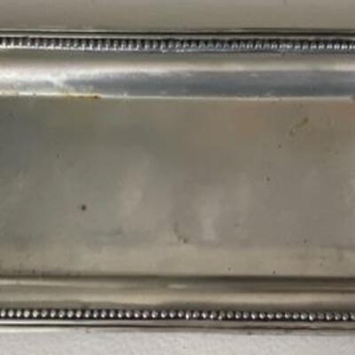 Pewter candle tray, 15â€ long